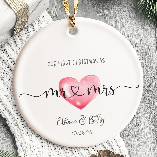 Nosso Primeiro Ornamento Casado de Natal Sr. e Sra (Our First Christmas Married Ornament)