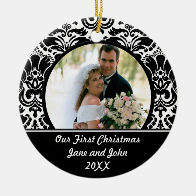 Nosso primeiro ornamento da foto do Natal (Frente)
