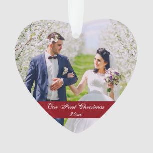 Nosso primeiro ornamento do coração do casamento