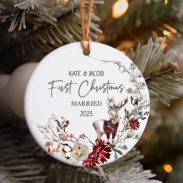 Nosso Primeiro Vedante De Ornamento Casado De Nata (First Christmas married Ornament)