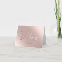 Nossos Cartões de Casamento Faux Foil Rosegold