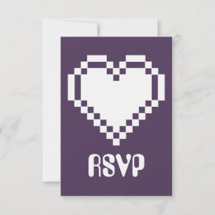 Nossos Corações de 8 Bits em Placa RSVP Roxa