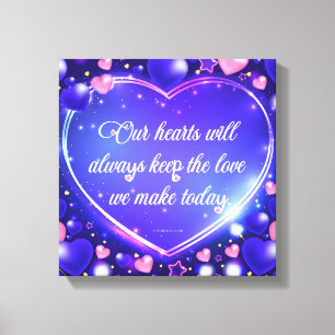 Nossos corações mantêm a canvas do amor