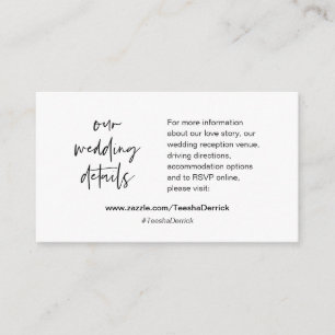 Nossos detalhes de casamento, site, RSVP, Cartão d