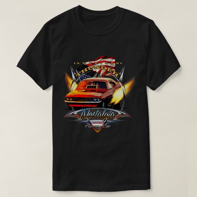 Nostalgia Funny Car American Drag Racing camiseta (Frente do Design)