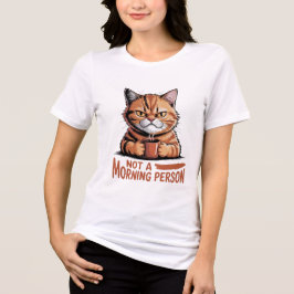 Not A Morning Person Grumpy Orange Cat Funny Women