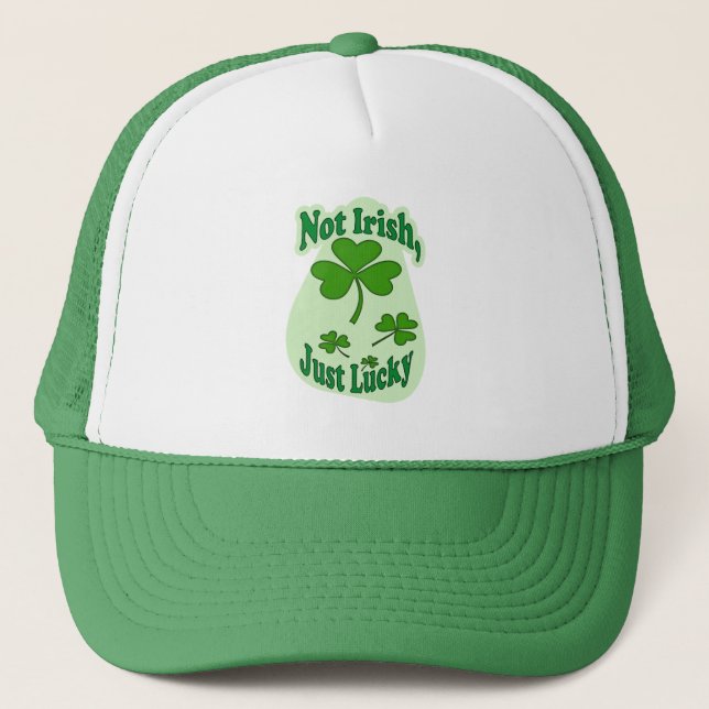 not irish just lucky, shamrock shirt, funny - boné (Frente)