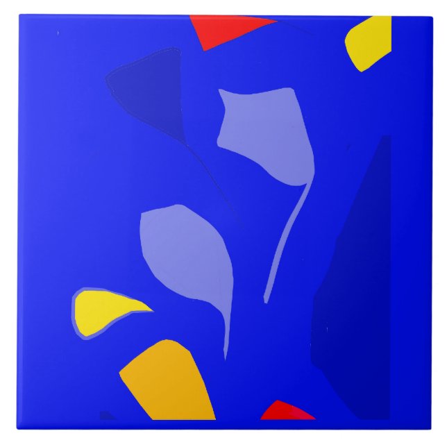 Nota azul Azulejo cerâmico pequeno (4,25" x 4,25") (Frente)