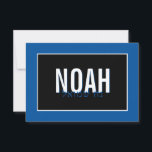 NOTA CARTÃO BAR MITZVAH nome hebrel preto azul rea<br><div class="desc">por kat massard >> https://linktr.ee/simplysweetpaperie <<< Uma maneira simples e na moda para dizer obrigado ao seu convidado por participar do seu evento. Configurar como um modelo é simples para você adicionar seus próprios detalhes, ou apertar o botão personalizar e você pode adicionar ou alterar texto, fontes, tamanhos, etc., DICA:...</div>