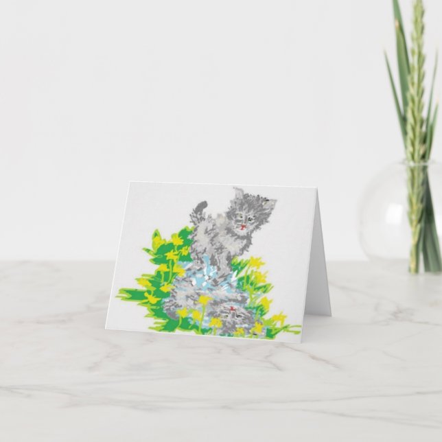 Nota Cartão de Saudação de Vazio /Kitten (Frente)