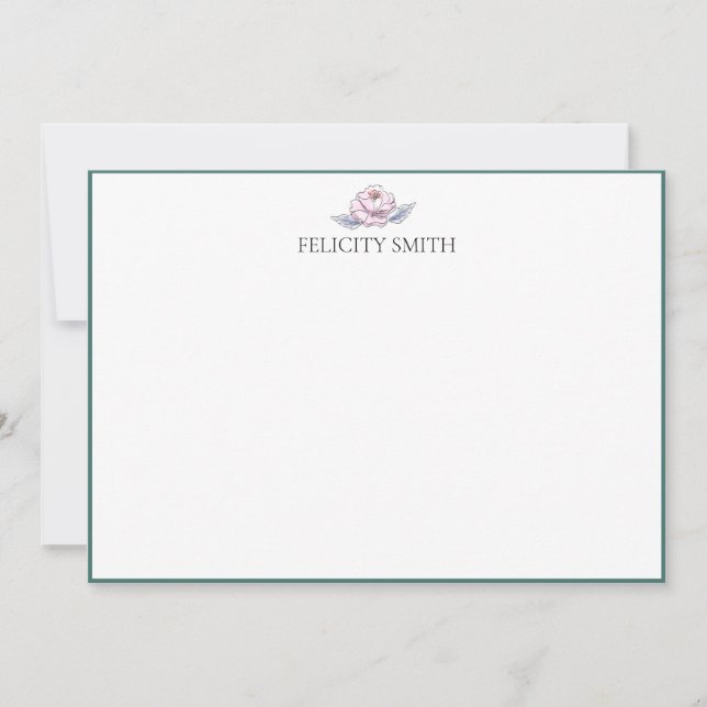 Nota Cartões Simples Elegantes Botânicos #3 (Frente)