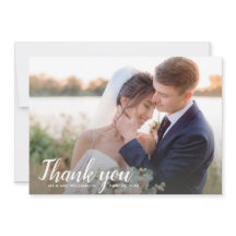 Nota de agradecimento de casamento com uma grande 