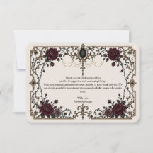 Nota de Agradecimento de Casamento Floral Gótico V