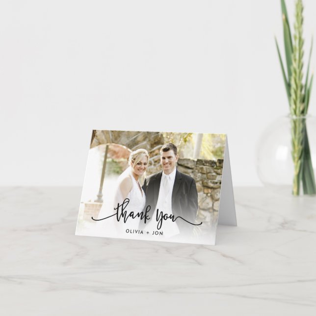 Nota de agradecimento de casamento personalizada c (Frente)