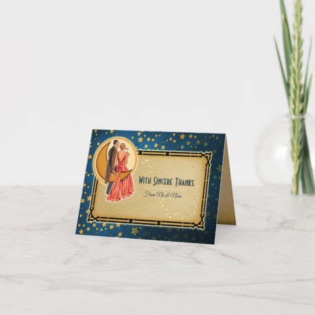 Nota de Agradecimento de Casamento Romance ao Luar (Frente)