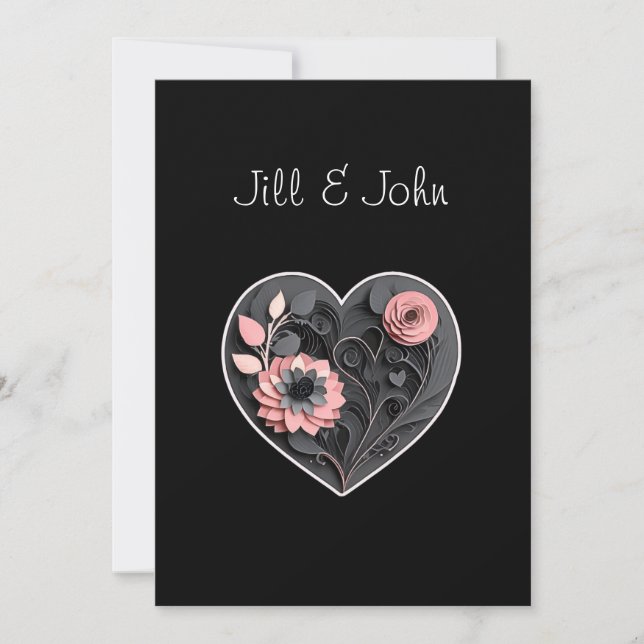 Nota de agradecimento de coração Quilling Casament (Frente)