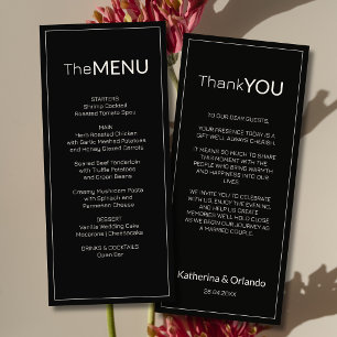 Nota de Agradecimento de Menu Black Ivory Old Mone