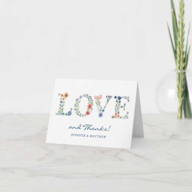 Nota de Agradecimento Floral LOVE (Frente)