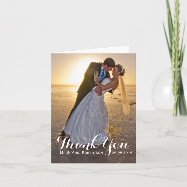 Nota de Agradecimento | Foto Simples de Casamento (Frente)