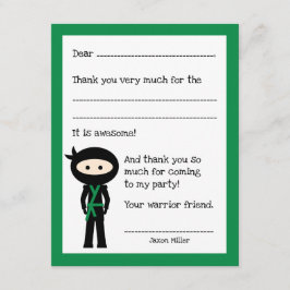 Nota de agradecimento ninja, com mudança de cor