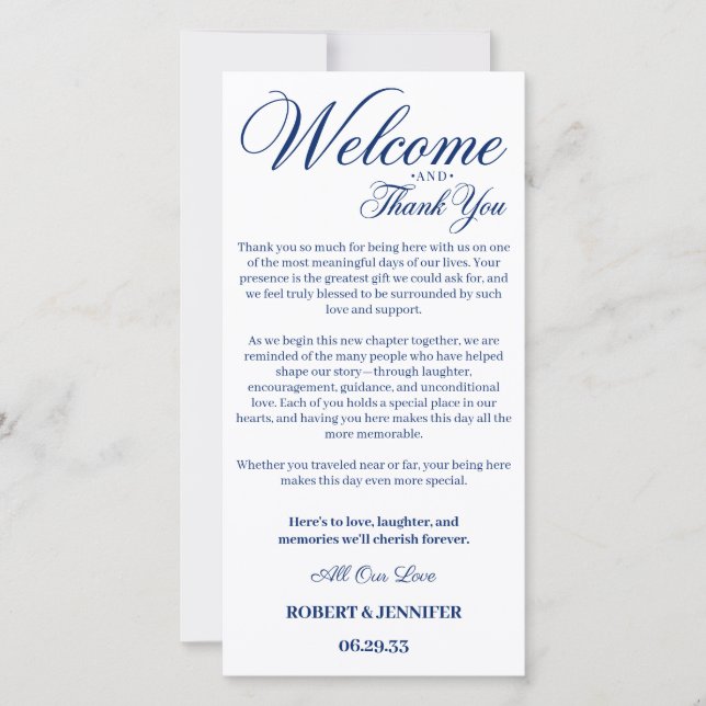 Nota de Boas-Vindas e Agradecimento de Casamento c (Frente)