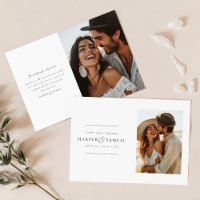 Nota de Cartões de agradecimentos W de Casamento d