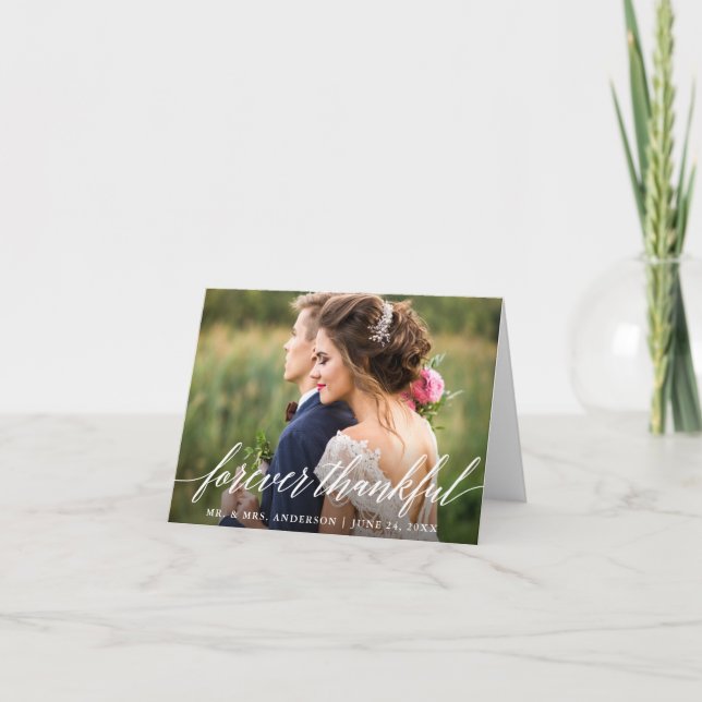 Nota de Casamento de Agradecimento da Caligrafia M (Frente)