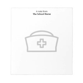 Nota do Bloco de Notas Enfermeiro e Boné da Escola