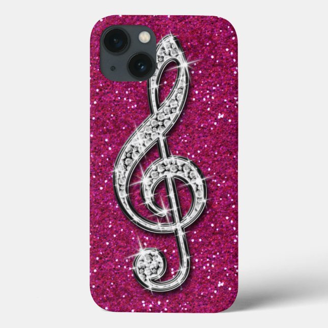 Nota Musical Diamante Espelhado Glitzy Impresso (Verso)