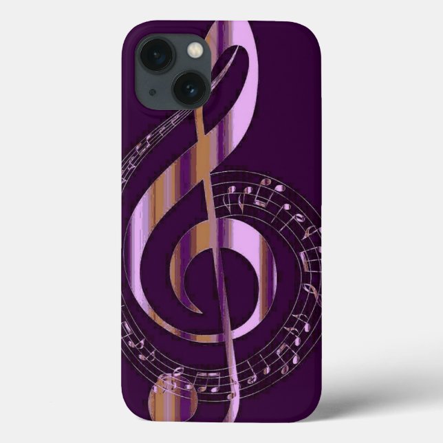 Nota musical roxa capas de iphone Case-Mate (Verso)