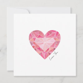 Nota Romântica de Amor com Gem Coração Cor-de-Água