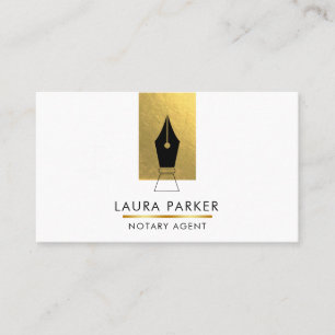 Notary Bank Loan Agent Dourado Nib Cartão de visit