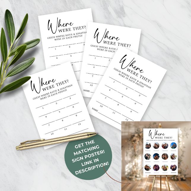 Notas 12 Foto Onde Eles Jogaram O Cartão De Adivinhação (12 Photo Where Were They Game Guess Cards)