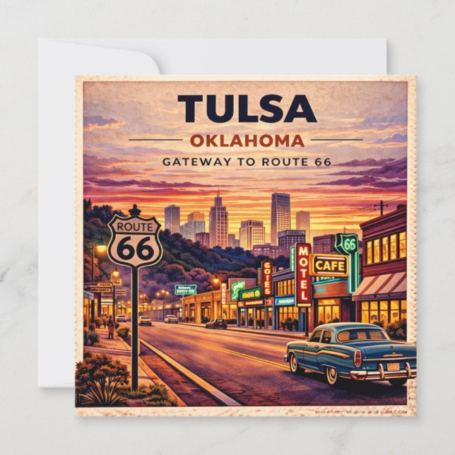 Notas à Beira da Estrada Tulsa Neon Route 66 (Frente)