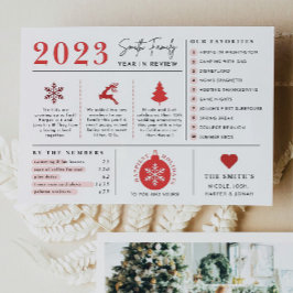 Notas Ano Feriado em Revisão Cartão de Natal Infográfico