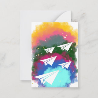 Notas Aviões de papel e cartão de fumo colorido