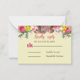 Notas Belo Cartão de Resposta de Creme de Jardim Botânic