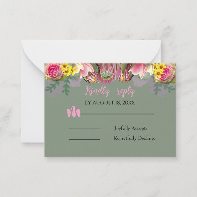 Notas Belo Cartão de Resposta de Jardim Botânico Floral (Frente)