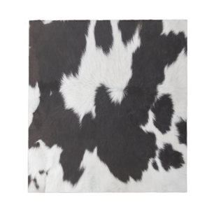 Notas bloco branco preto de couro da vaca