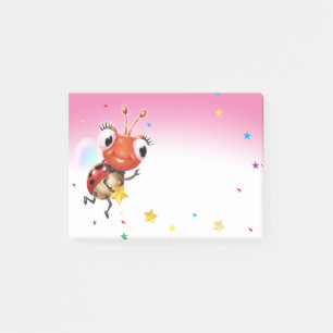 Notas Bloco de anotação Poste rosa Lil Ladybug