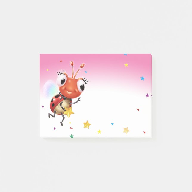 Notas Bloco de anotação Poste rosa Lil Ladybug (Frente)