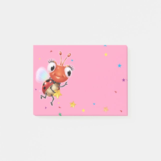 Notas Bloco de anotação Poste rosa Lil Ladybug (Frente)