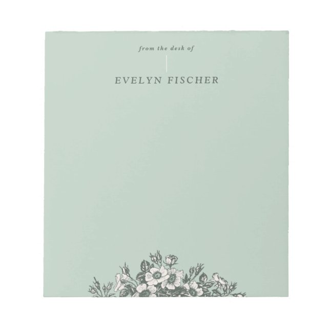 Notas Bloco de Anotações de Ilustração Floral Enchido -  (Frente)