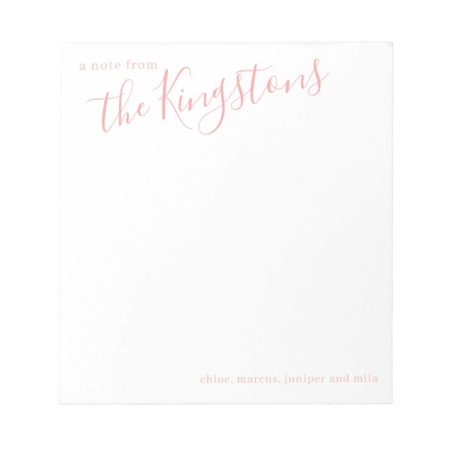 Notas Bloco de Anotações do Script de Nome da Família, R (Frente)