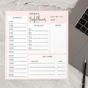 Notas Bloco de Anotações Rosa Pink Blush do Script Chic