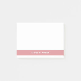 Notas Bloco de Cor Moderna Mínimo Rosa Simples