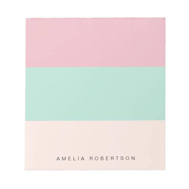 Notas Bloco de cores pastel personalizado  (Frente)