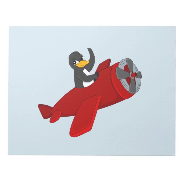 Notas Bloco de desenho animado de pinguim voador (Frente)