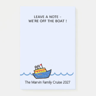 Notas Bloco de Mensagens de Navio de Cruzeiro