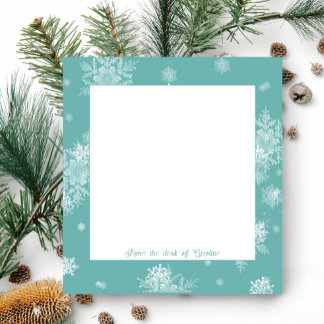 Notas Bloco de Neve de Natal Teal